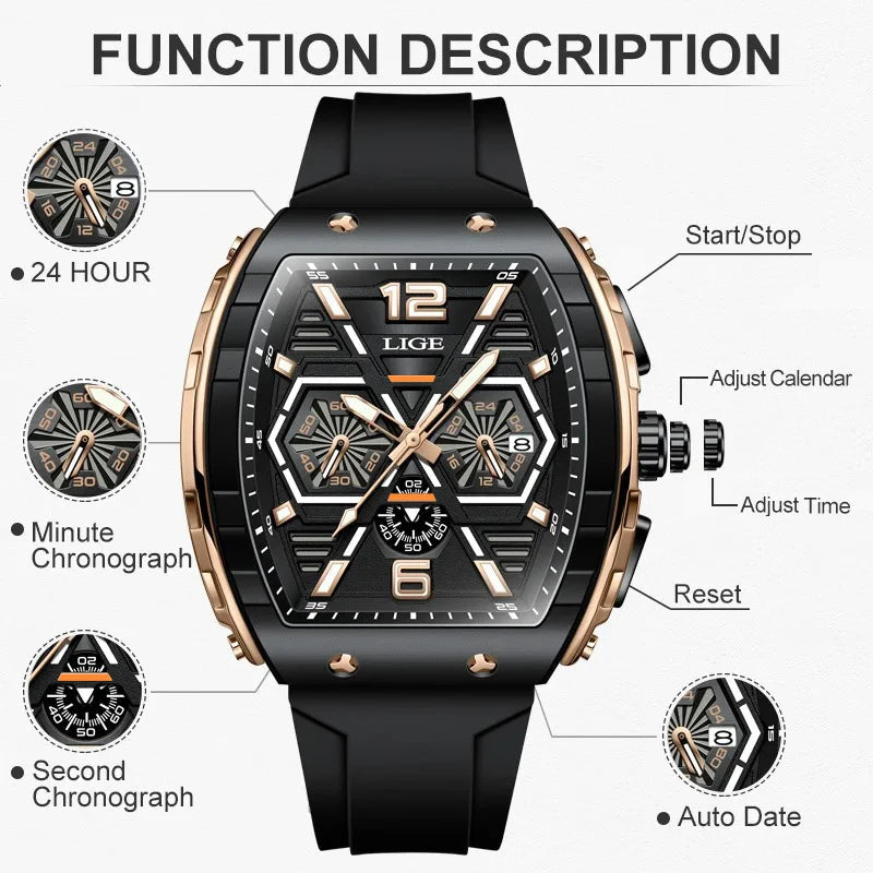 LIGE Men's Stylish Sports Watch